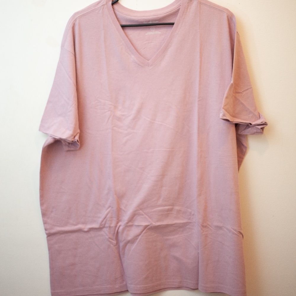 Good fellow xxl light mauve v neck short sleeve